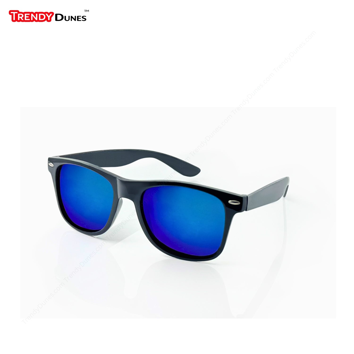 TrendyDunes Polarized UV400 Wayfarer Sunglasses with Nail Accents. Black EVA Case & Microfiber Cloth – 5 Stylish Frame & Lens Variants