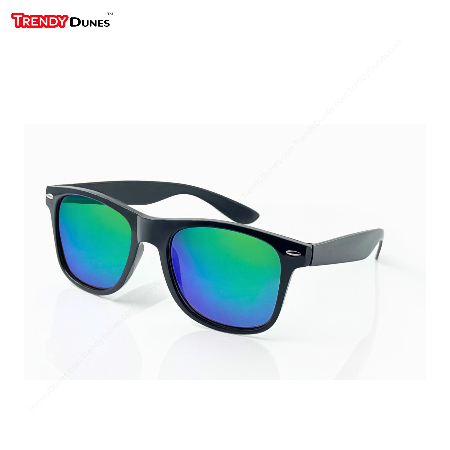 TrendyDunes Polarized UV400 Wayfarer Sunglasses with Nail Accents. Black EVA Case & Microfiber Cloth – 5 Stylish Frame & Lens Variants