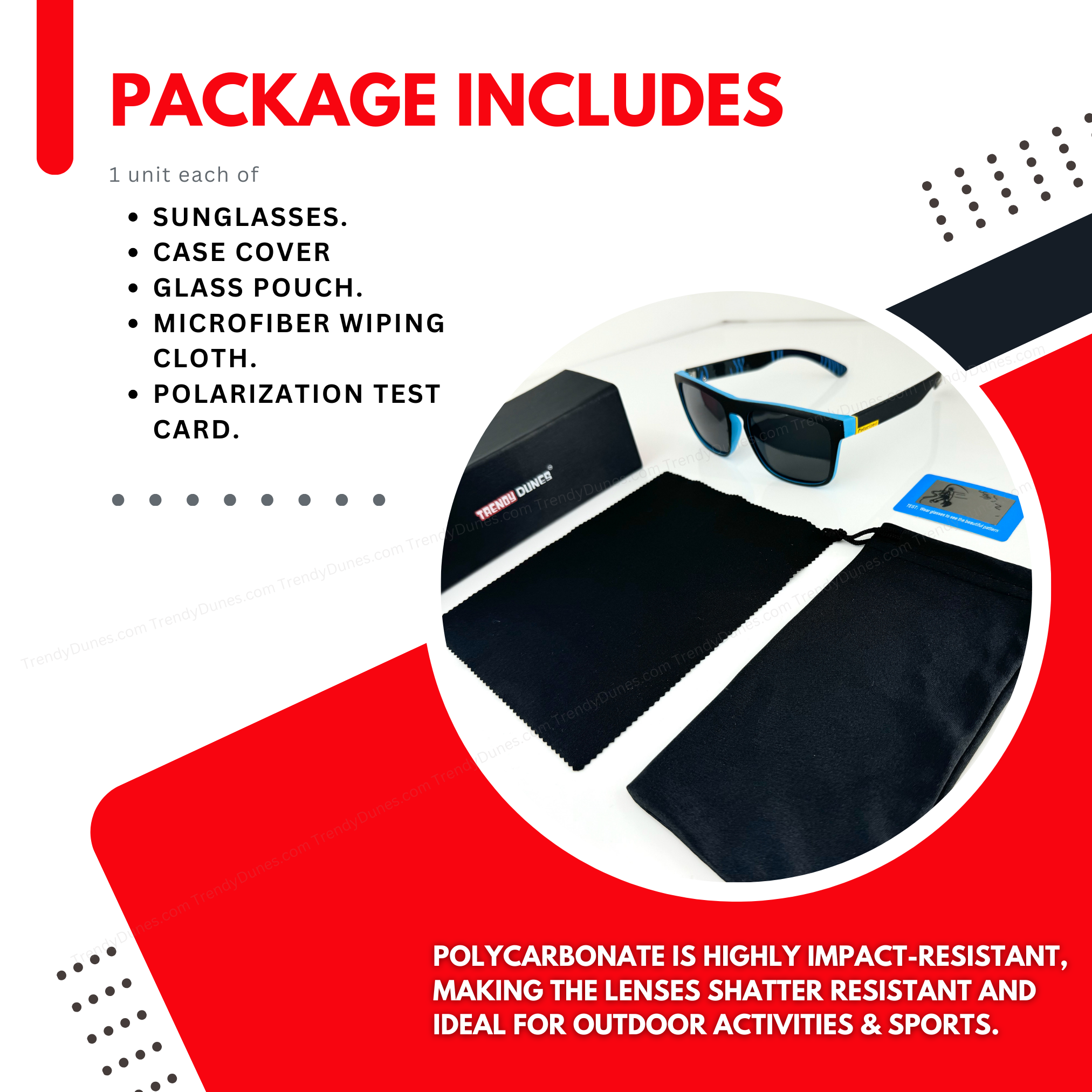 Premium WayFarer Polarized Anti Glare UV400 Polycarbonate Frame Unisex Sunglasses Impact Resistant Lens – Vibrant Black, Red & Blue Frame Designs, UV400 Protection, Polycarbonate Frame & Mirror Lens. Luxurious Hard Metal Case With Red Lining