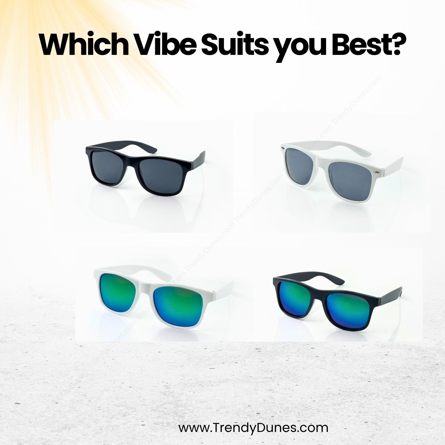 TrendyDunes Premium Polarized Wayfarer Sunglasses – Sleek Unisex Design, UV400 Protection, Lightweight Polycarbonate Frame, CE Certified. Hard EVA Zipper Case with Hook