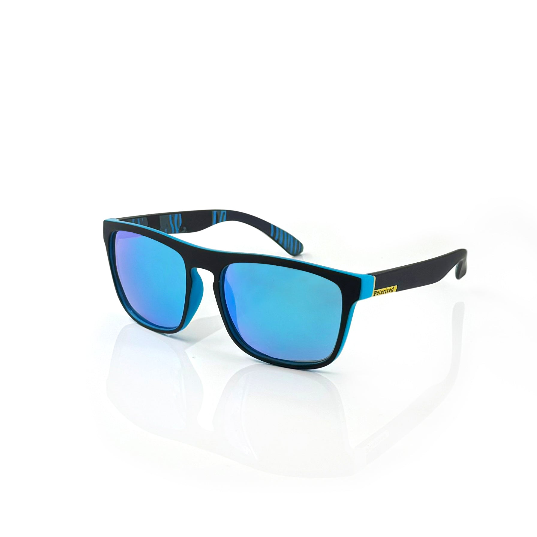 TrendyDunes Premium WayFarer Polarized Mirror Lens | Anti Glare UV400 Polycarbonate Frame Unisex Sunglasses Impact Resistant Lens – Vibrant Black, Red & Blue Frame Designs, UV400 Protection, Luxurious Hard Metal Case With Soft Lining