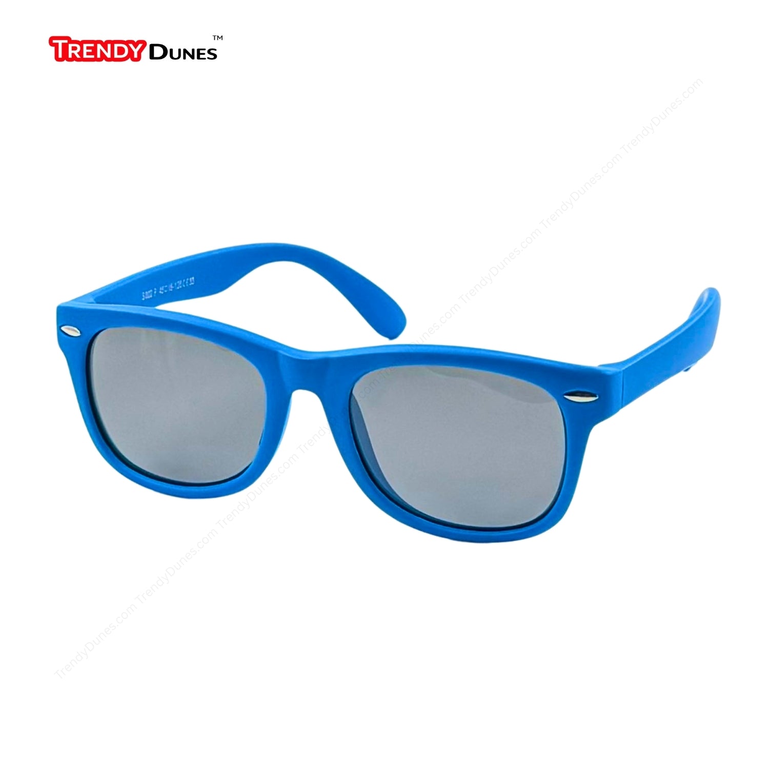 TrendyDunes Kids Polarized UV400 WayFarers Sunglasses Combo – 12 Fun Frame Color Variants with EVA Hard Case & Microfiber Cloth
