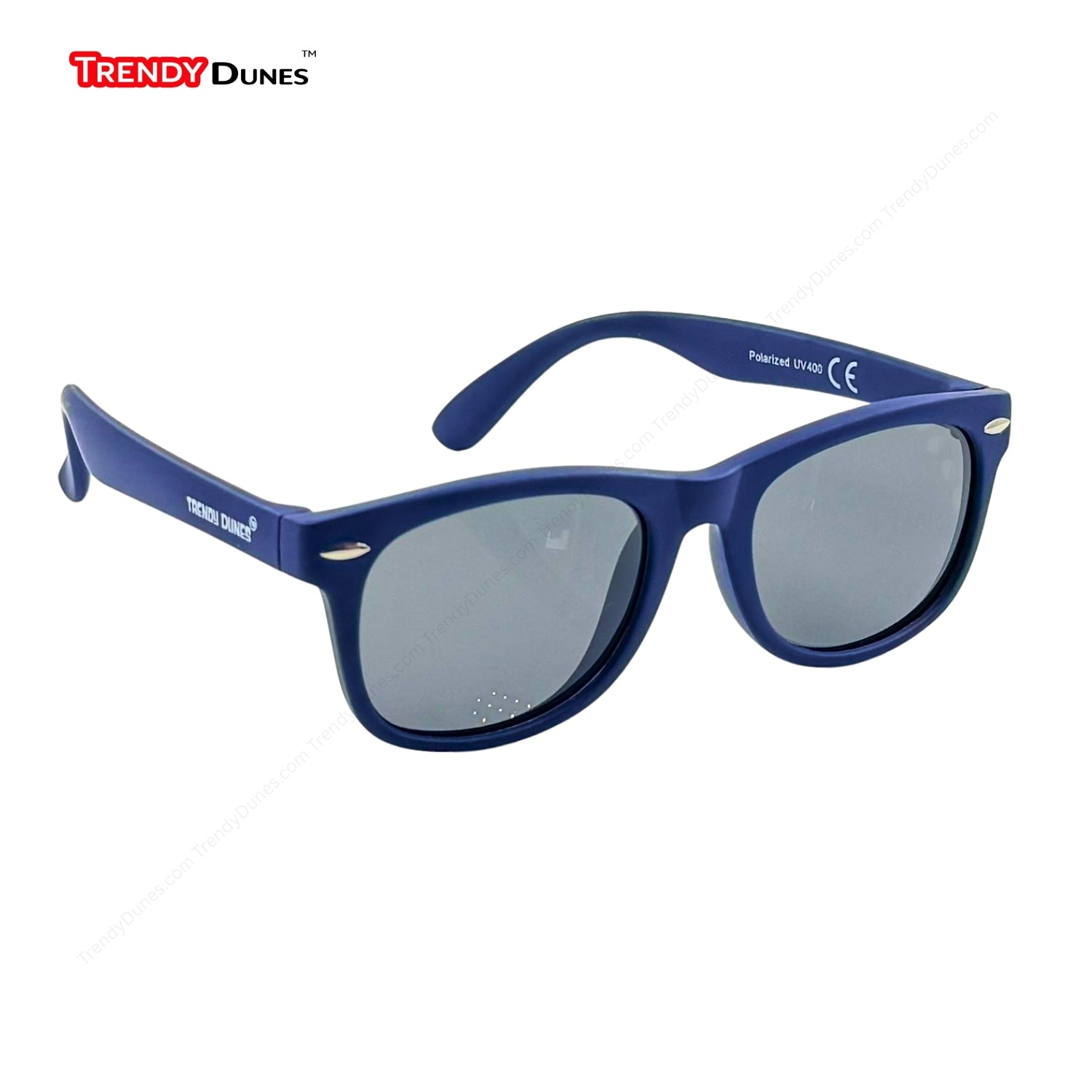 TrendyDunes Kids Polarized UV400 WayFarers Sunglasses Combo – 12 Fun Frame Color Variants with EVA Hard Case & Microfiber Cloth