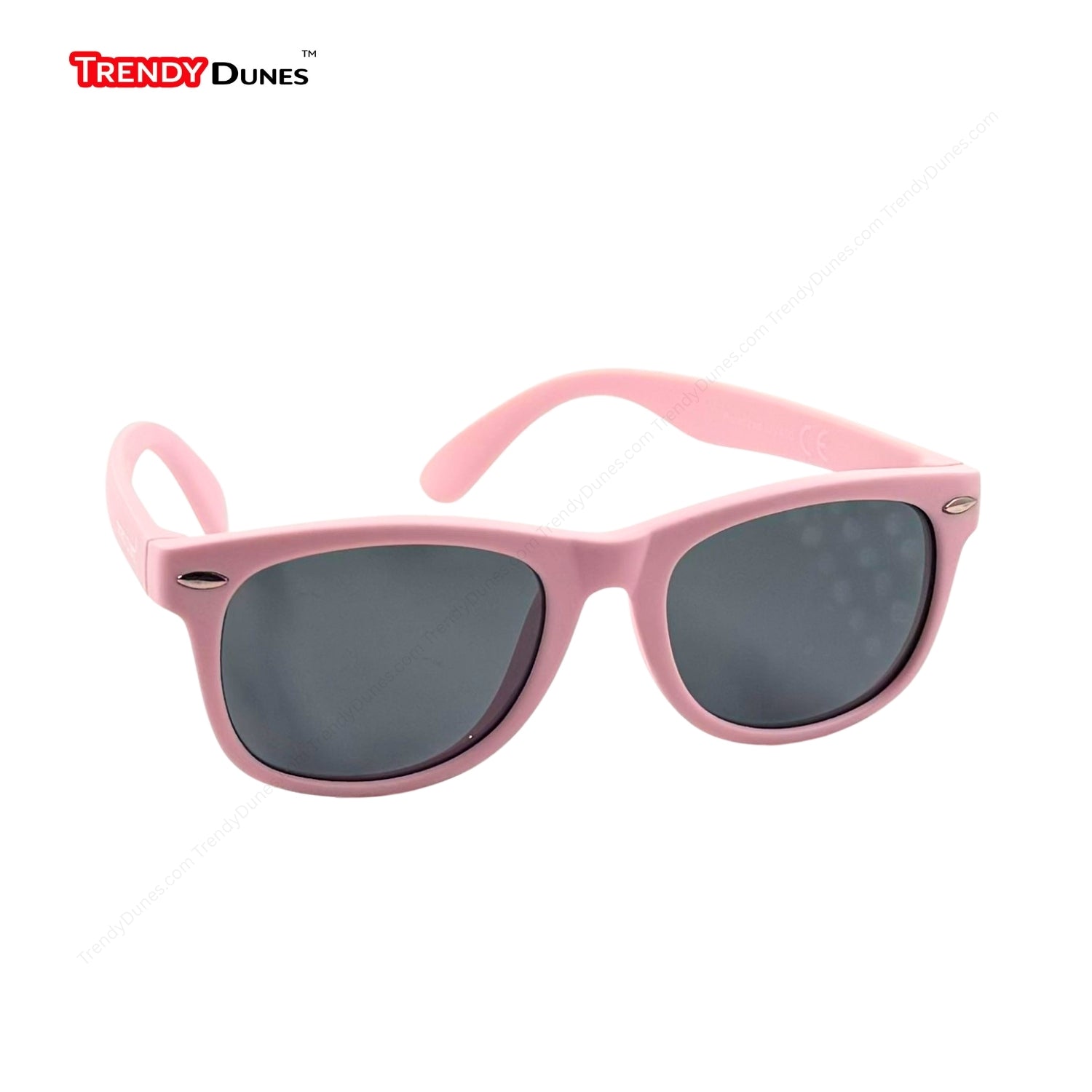 TrendyDunes Kids Polarized UV400 WayFarers Sunglasses Combo – 12 Fun Frame Color Variants with EVA Hard Case & Microfiber Cloth