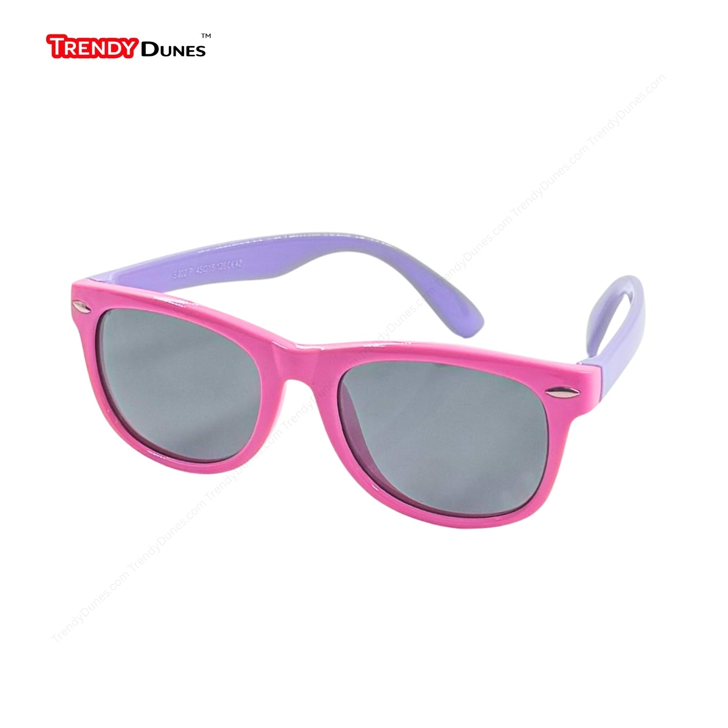 TrendyDunes Kids Polarized UV400 WayFarers Sunglasses Combo – 12 Fun Frame Color Variants with EVA Hard Case & Microfiber Cloth