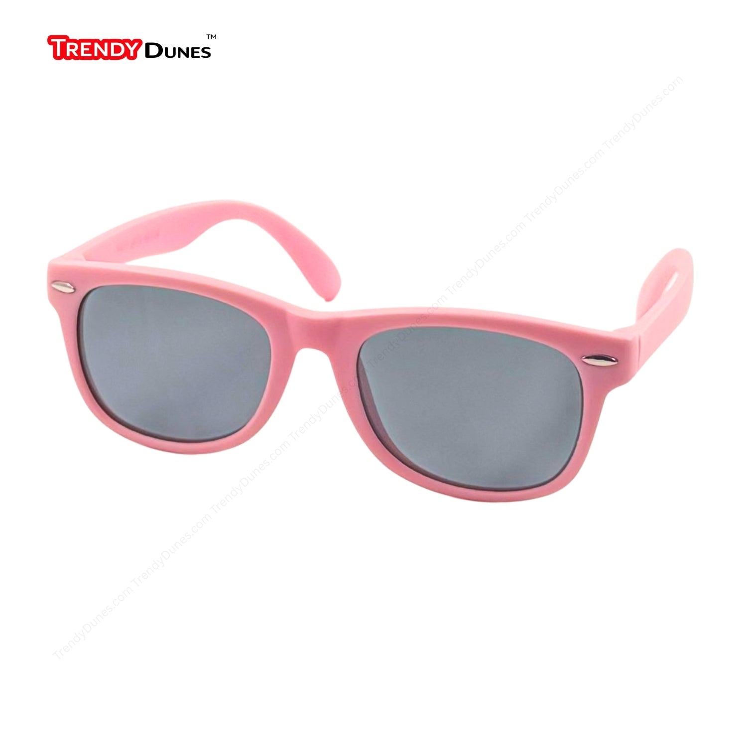 TrendyDunes Kids Polarized UV400 WayFarers Sunglasses Combo – 12 Fun Frame Color Variants with EVA Hard Case & Microfiber Cloth