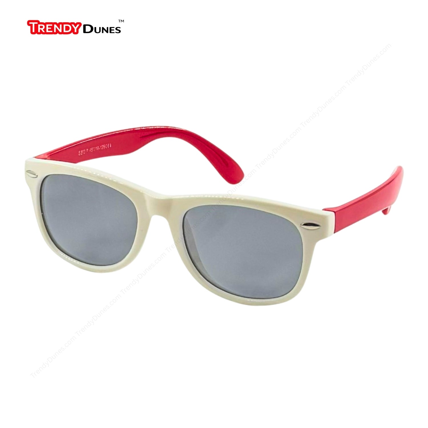 TrendyDunes Kids Polarized UV400 WayFarers Sunglasses Combo – 12 Fun Frame Color Variants with EVA Hard Case & Microfiber Cloth