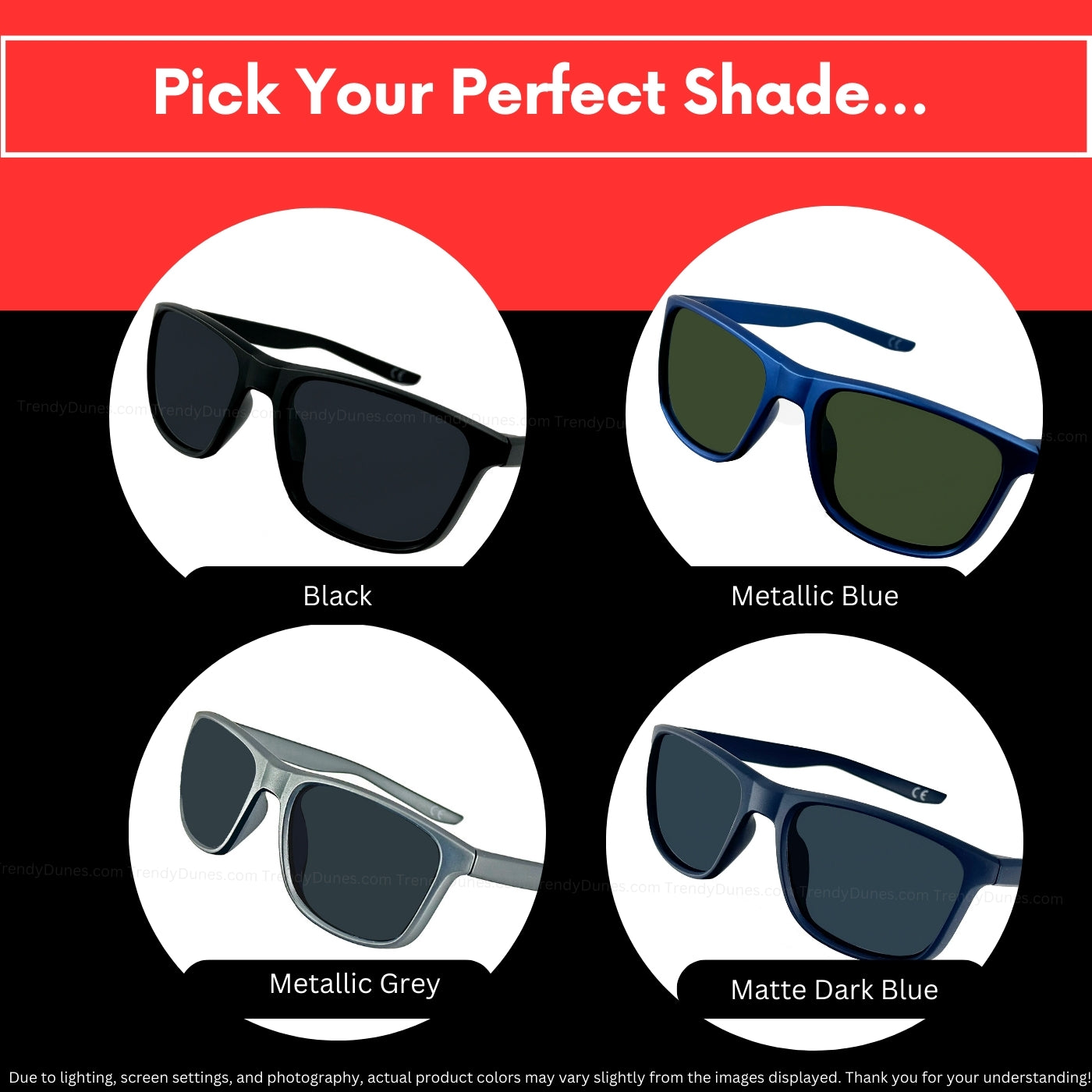 TrendyDunes Luxurious Unisex Polarized Wayfarer Sun Glasses, TAC Lens, Anti Glare, UV400 Protection | Lightweight Polycarbonate Frame |  Premium EVA Waterproof Material Sunglasses Case  & Black Draw String Eyewear Pouch