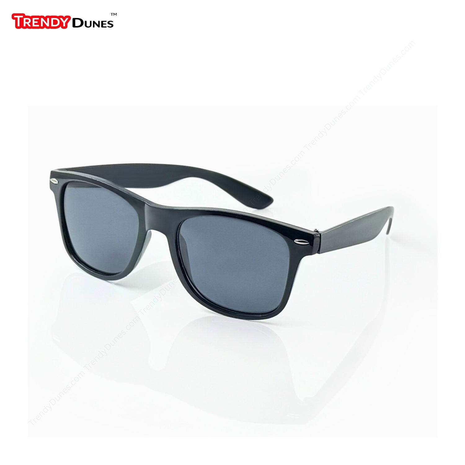 TrendyDunes Polarized UV400 Wayfarer Sunglasses with Nail Accents. Black EVA Case & Microfiber Cloth – 5 Stylish Frame & Lens Variants
