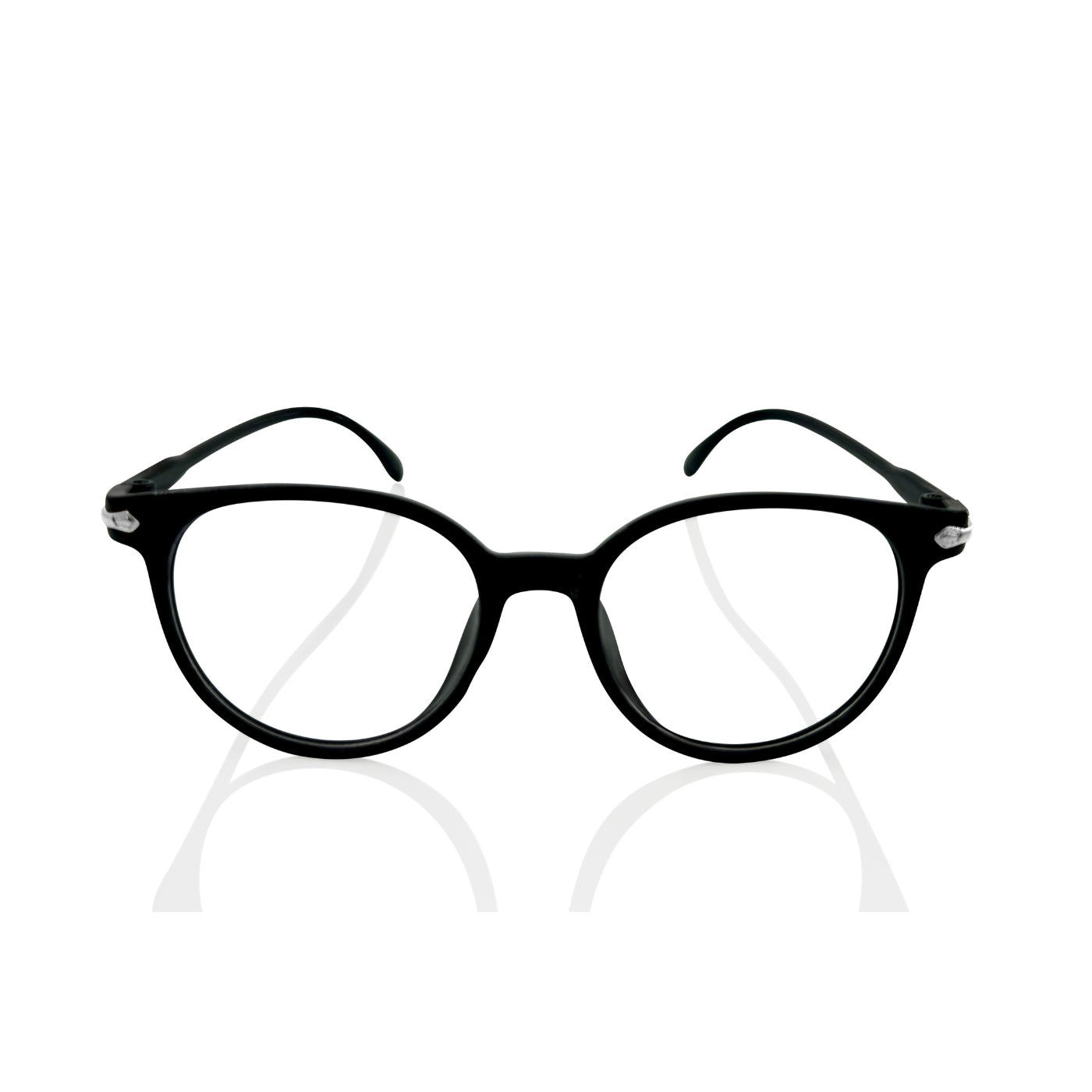 TrendyDunes Women’s Cat Eye Anti Blue Light Glasses | Glossy Black Round Frame for Office & Screen Use | Stylish Anti-Blue Eyewear for Digital Eye Protection & Comfort
